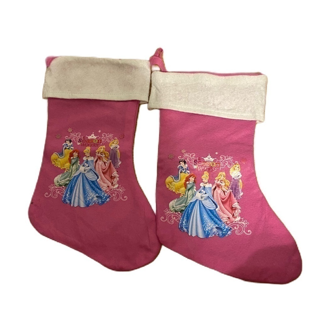 Disney Princess Felt Stocking Bundle Christmas Pink Snow White Ariel Cinderella